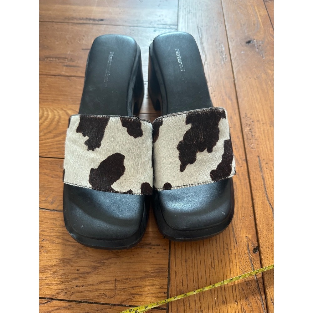 Naturali‎ cow print sandals mules 10